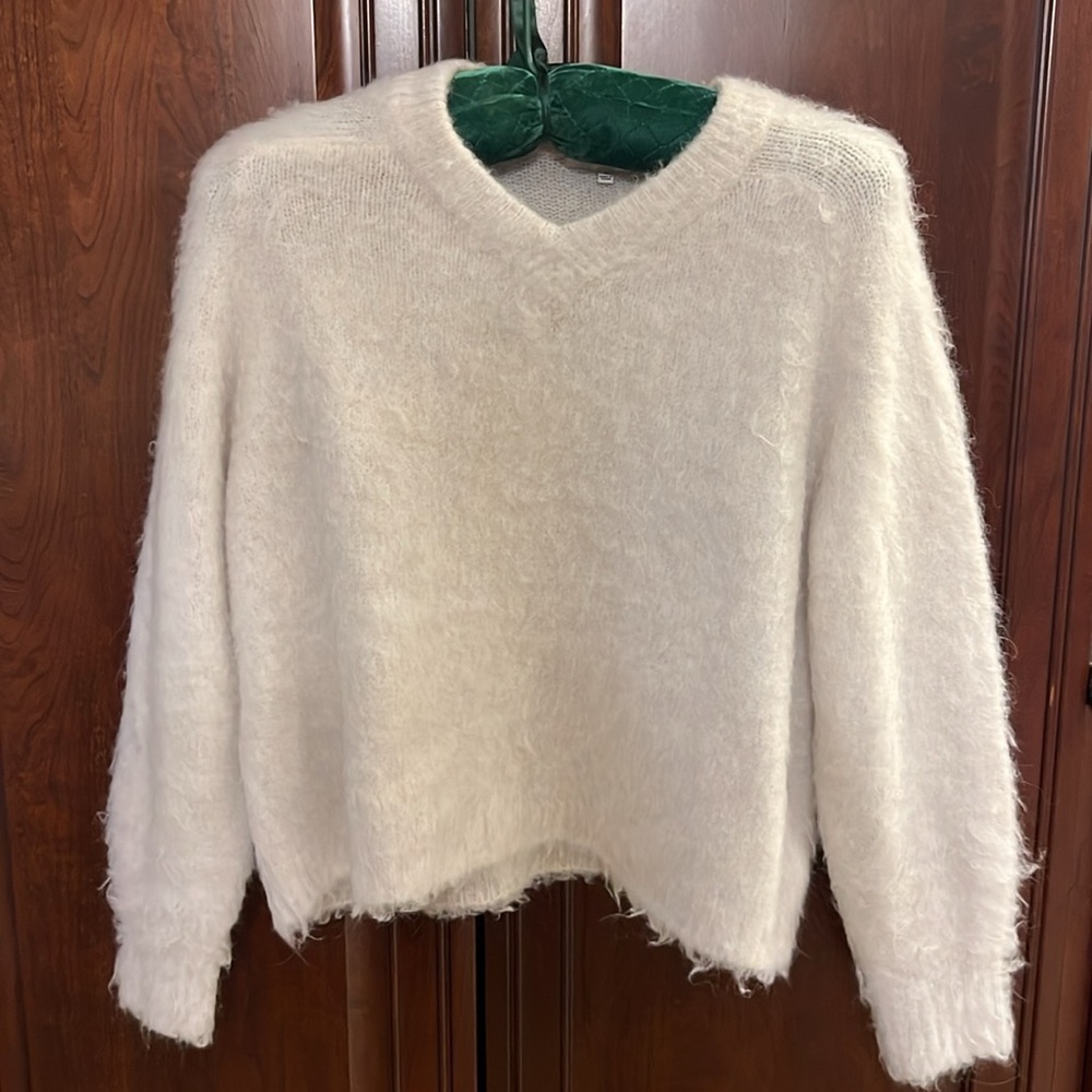 Madewell Cozy Soft Brushed V-Neck Boxy Sweater - Size Small